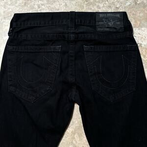 True Religion Jeans Mens 30 (Fits 33x34) Bobby Black Baggy Cotton USA
